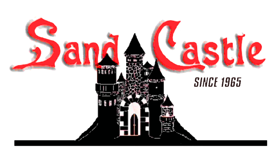 Logo Sand Castle Matagorda Beach Beachfront Vacation Rental House Sand Water Gulf Texas Mexico Surf Shack Summer Winter Fall Spring Ocean Bay Colorado River